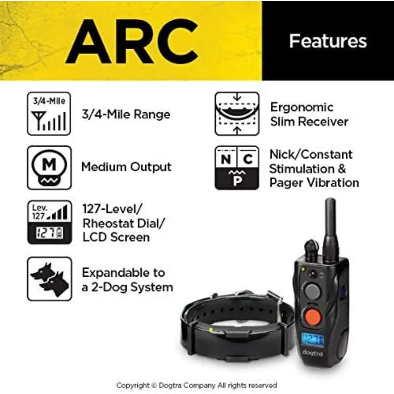 Dogtra ARC 2-Dogs Remote Training Collar Waterproof Rechargeable - The Paw Tech
