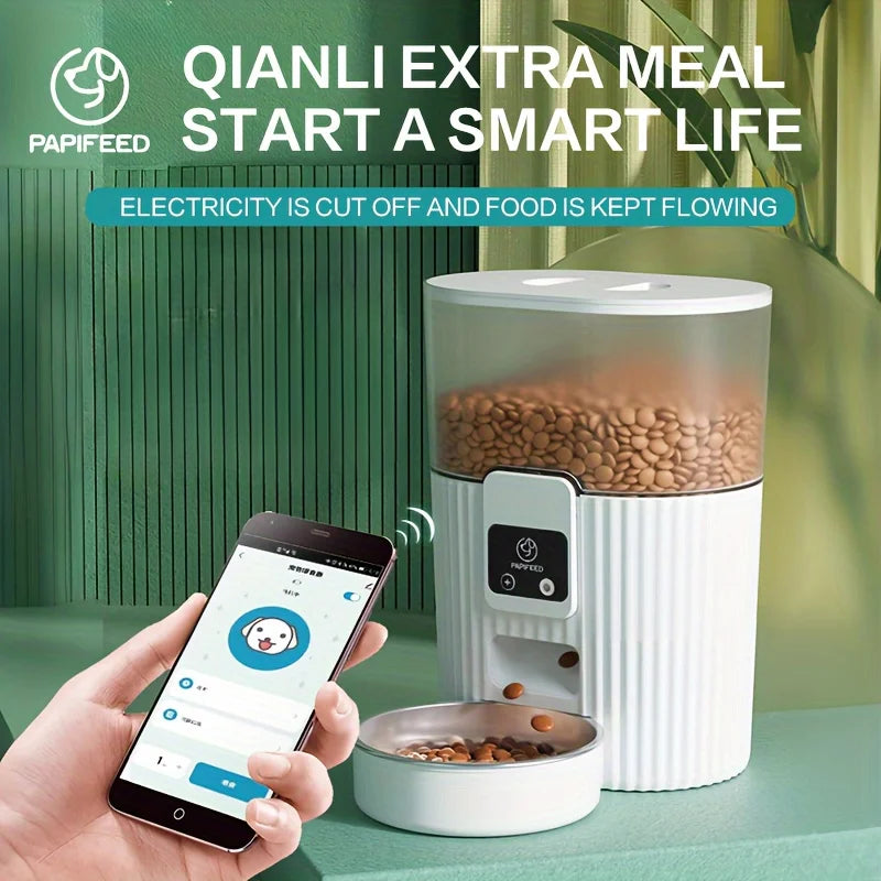 PAPIFEED Smart Automatic Cat And Dog Feeder With WiFi Remote Control And LCD Display - The Paw Tech