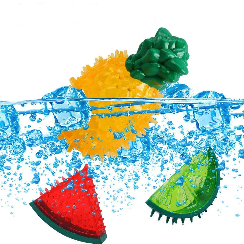 Pet Cooling Chew Toy Reusable Dog Cat Toy Teething Summer Cooling Watermelon Pineapple Lemon Durable Ice Frozen Fruit Shape Toys - The Paw Tech