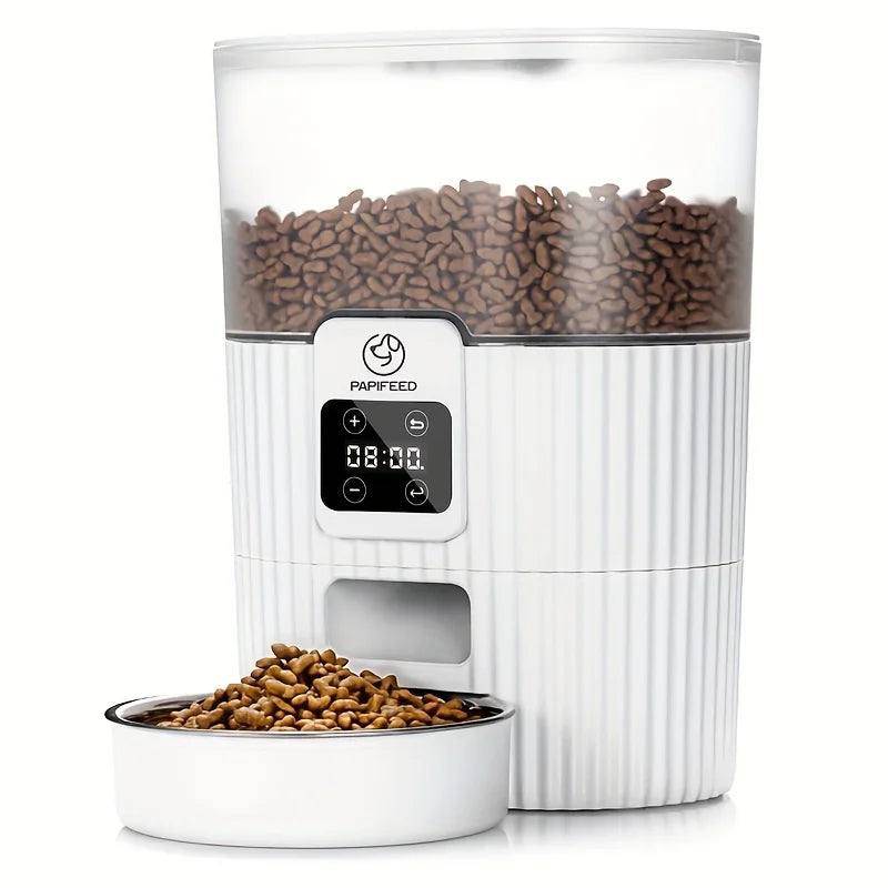 PAPIFEED Smart Automatic Cat And Dog Feeder With WiFi Remote Control And LCD Display - The Paw Tech