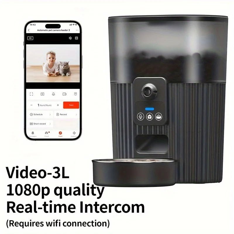 PAPIFEED Smart Automatic Cat And Dog Feeder With WiFi Remote Control And LCD Display - The Paw Tech