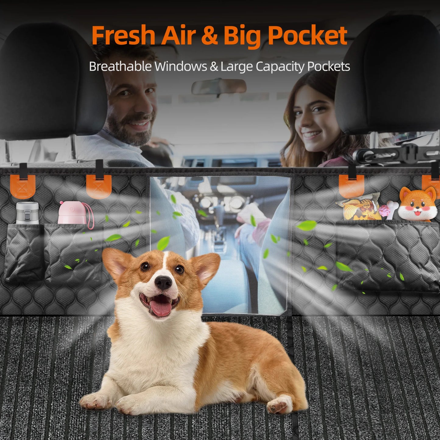 Back Seat Extender for Dogs with Non-Slip Mat Cover - The Paw Tech