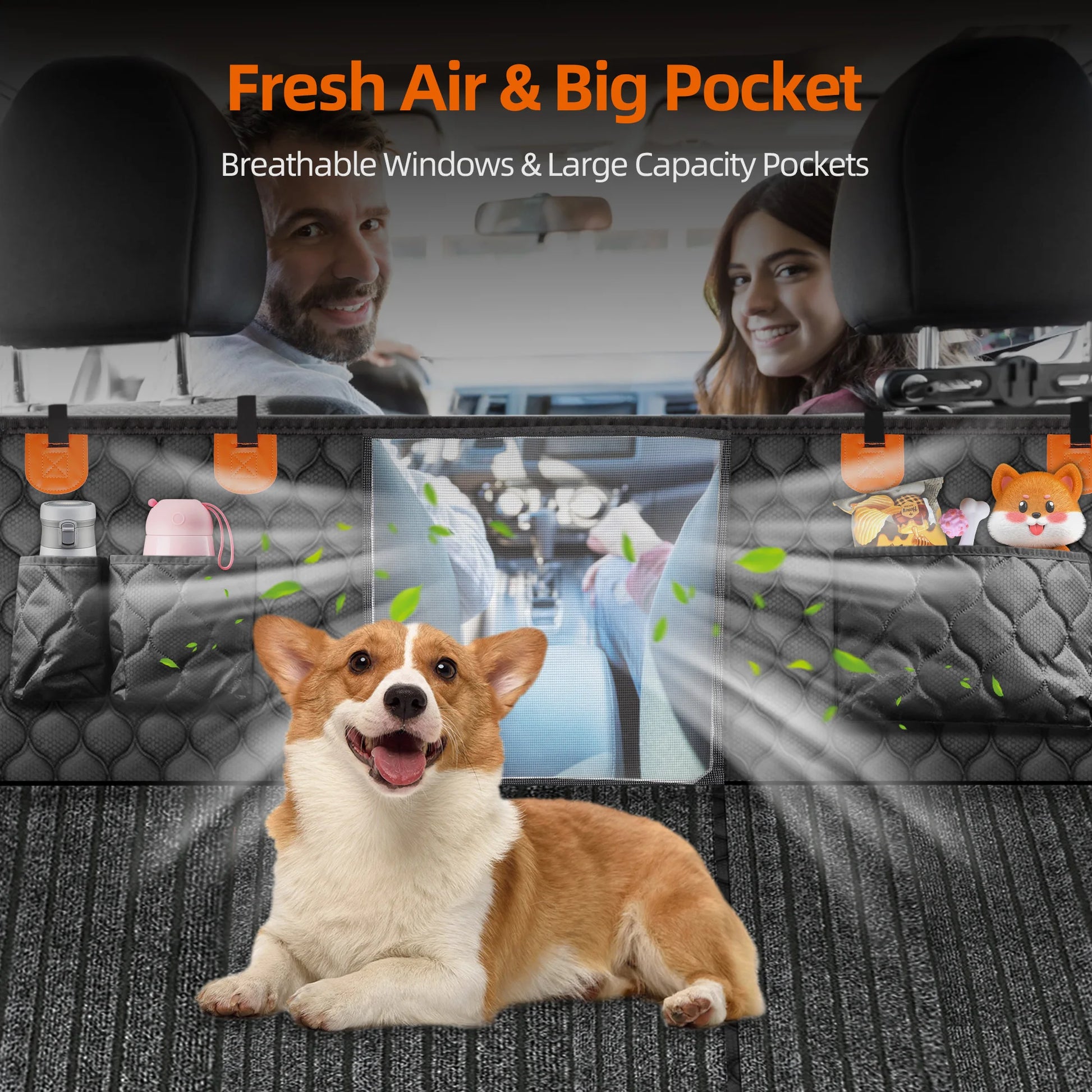 Back Seat Extender for Dogs with Non-Slip Mat Cover - The Paw Tech