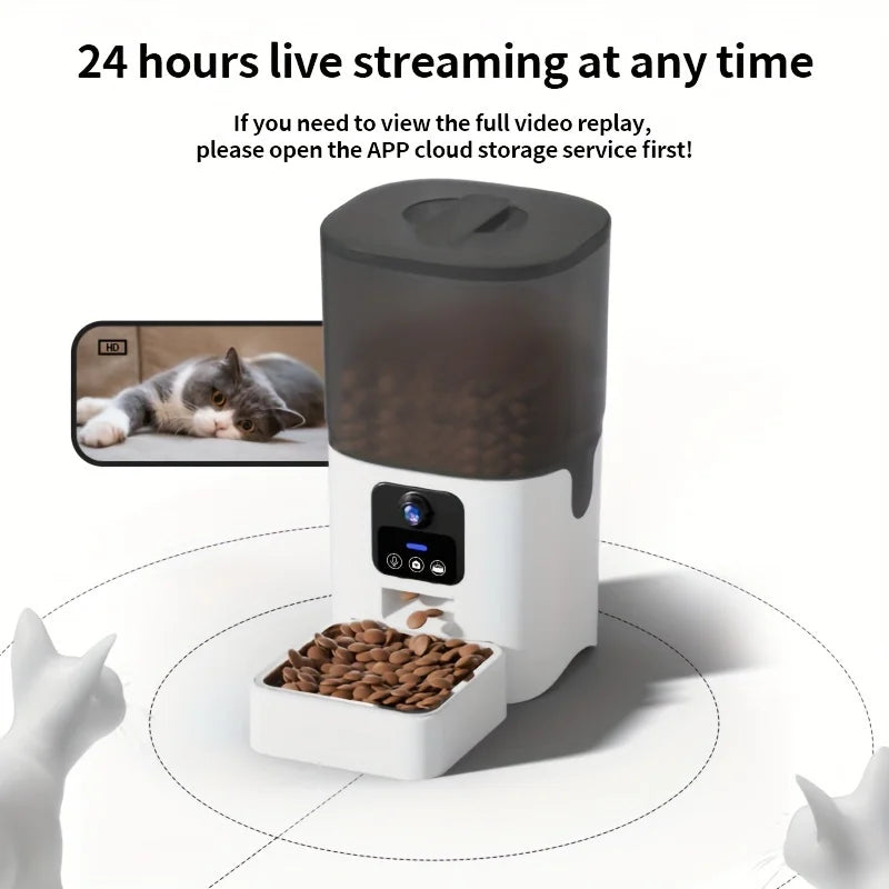 PAPIFEED Automatic Cat Feeder WiFi Intelligent Timed 6L Pet Food Dispenser for Cats and Dogs