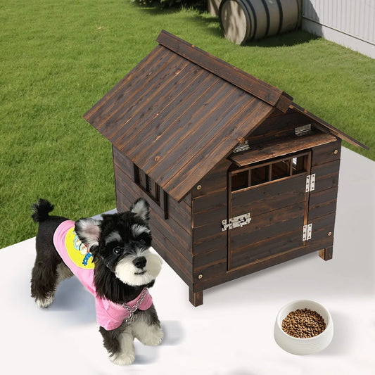 Dog House with Window and Door Easy to Install Water Resistant Pet House for Indoor and Outdoor Use - The Paw Tech