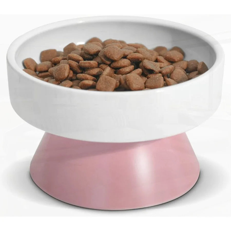 Cat Ceramic Raised Food Bowls Elevated Pet Dish Feeder Protect Pet's Spine for Dog Kitty Puppy Pets Bowl Tower Shaped Ceramic P - The Paw Tech
