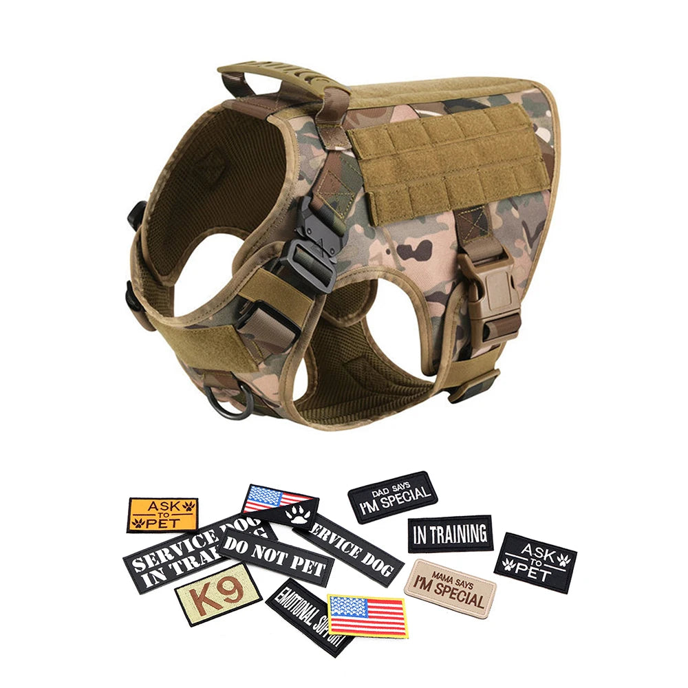 Military Large Dog Harness Set for Tactical Training Accessories - The Paw Tech
