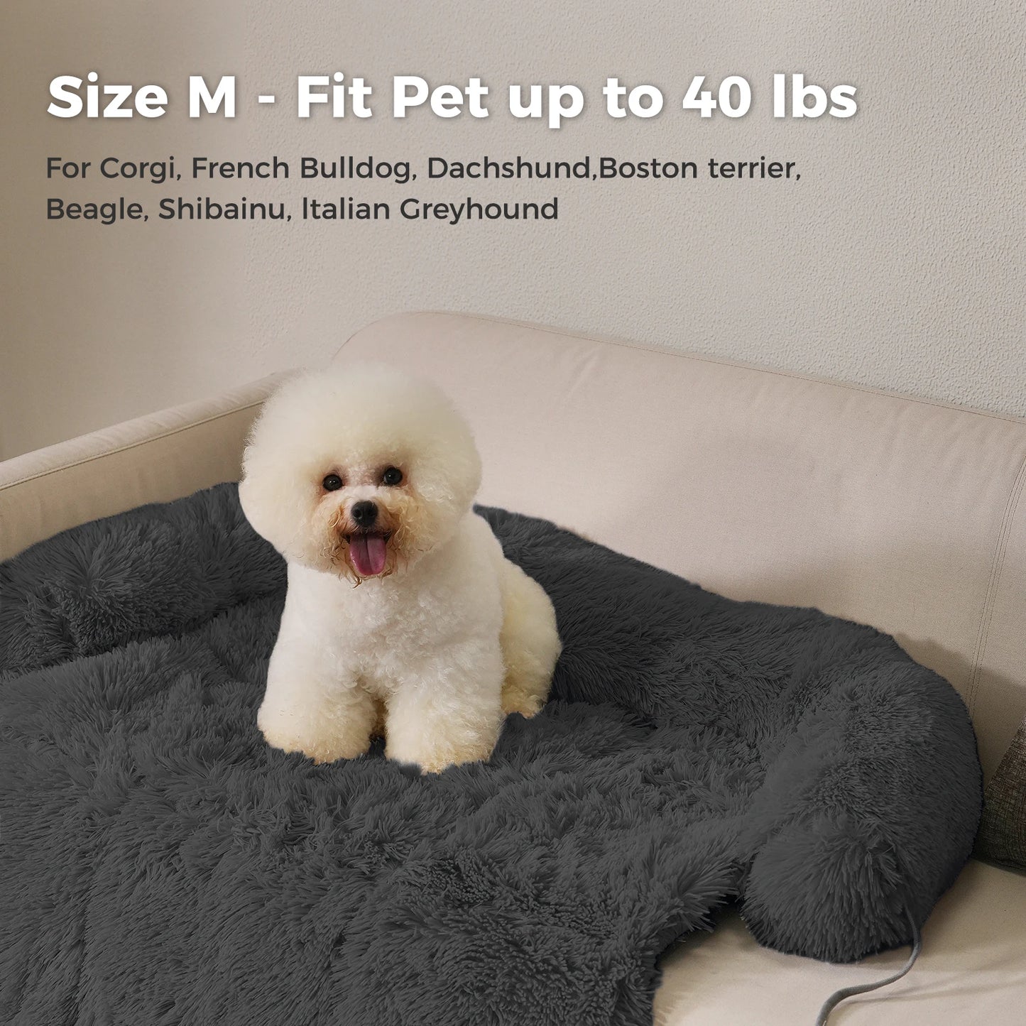 Fluffy Dog Bed Mat Portable Dog House Winter Warm Pet Blanket Washable Soft Coral Fleece Sleeping Pad for Dogs and Cats