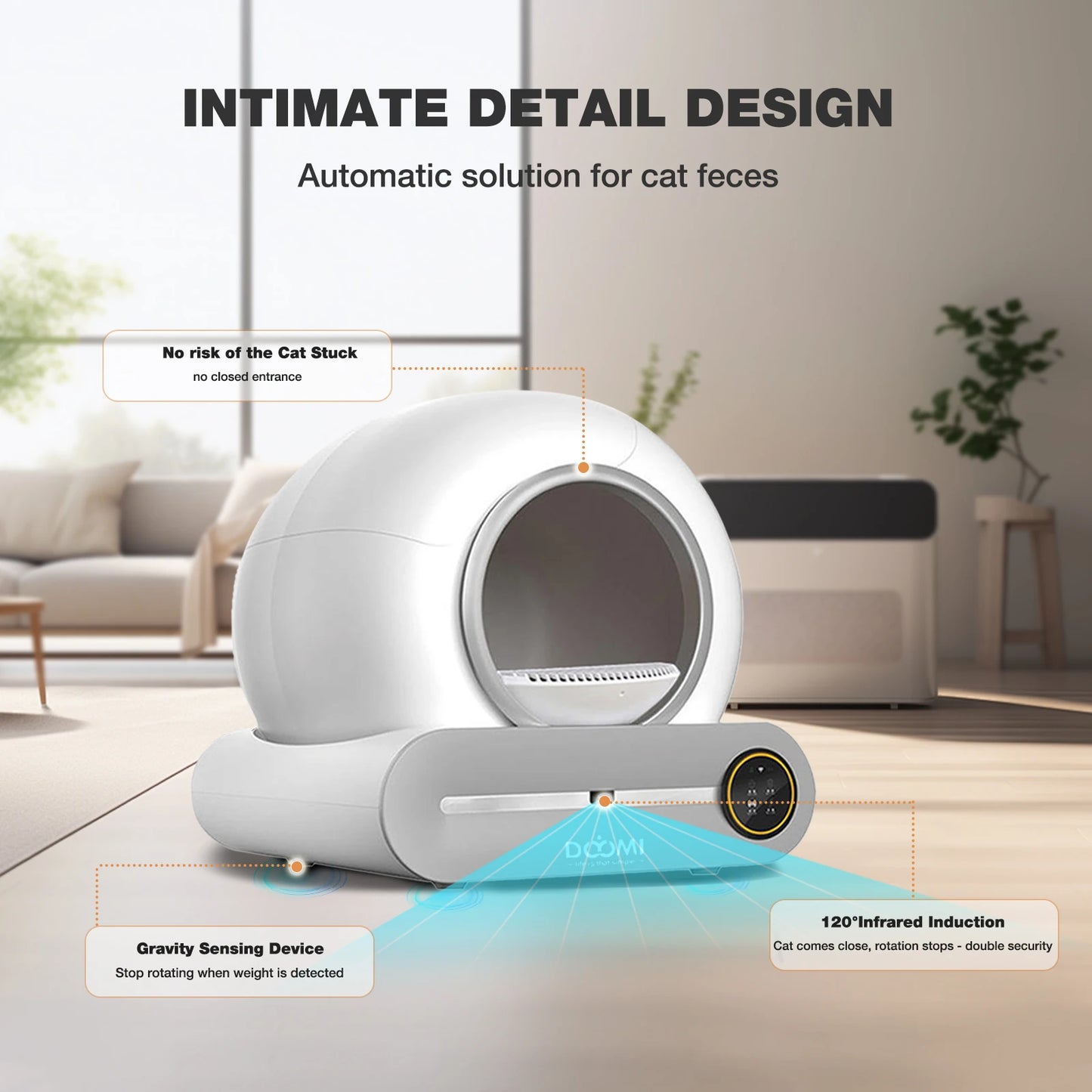 Automatic Cat Litter Box Self Cleaning with App Control Smart Cat Toilet for Multiple Large Cats