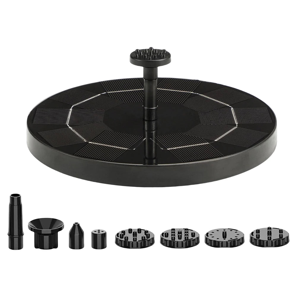 13/16/18cm Solar Fountain Pump Floating Solar Panel Bird Baths Water Fountain with 8 Nozzles For Outdoor Garden Pool Pond Decor