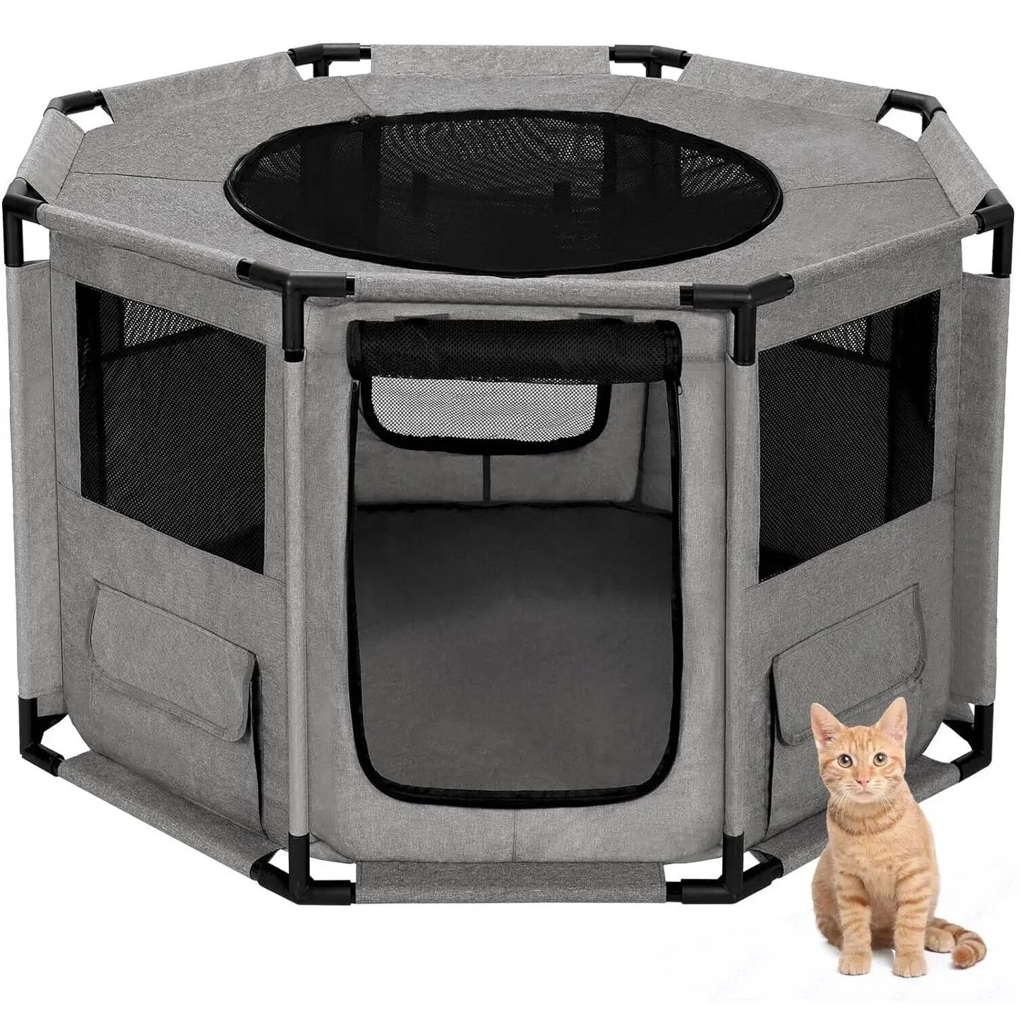 Dog Playpen, Cat Dog Crate Portable Pet Exercise Cage Kennel House Puppy Playpen Animal Playpen Indoor/Outdoor, Water-Resistant - The Paw Tech