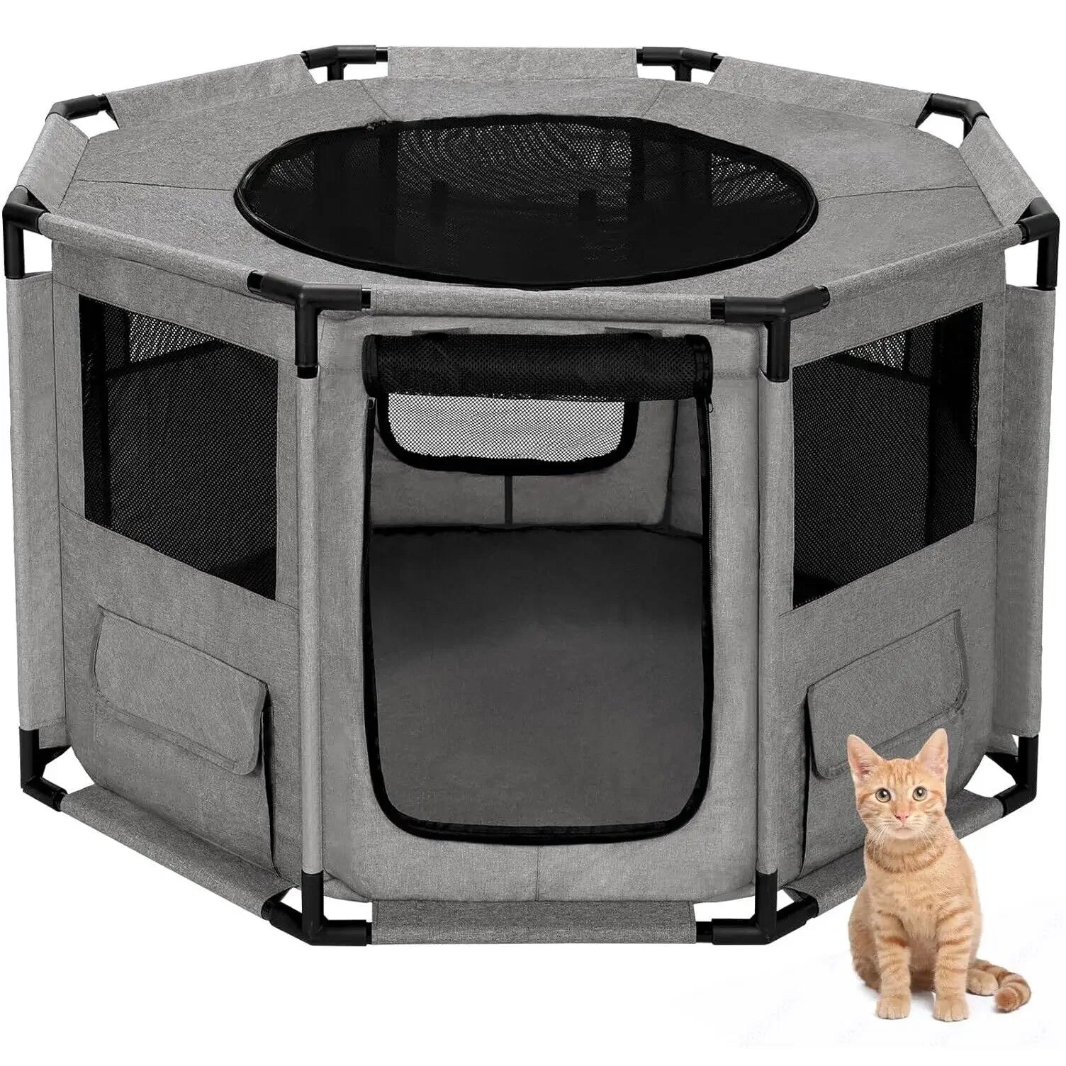 Dog Playpen, Cat Dog Crate Portable Pet Exercise Cage Kennel House Puppy Playpen Animal Playpen Indoor/Outdoor, Water-Resistant - The Paw Tech