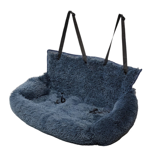 Dog Car Seat for Large Dogs Two Dogs Car Back Seats Travel Pet Booster Belt Washable Long Plush Safety Car Sofa Pet Supplies