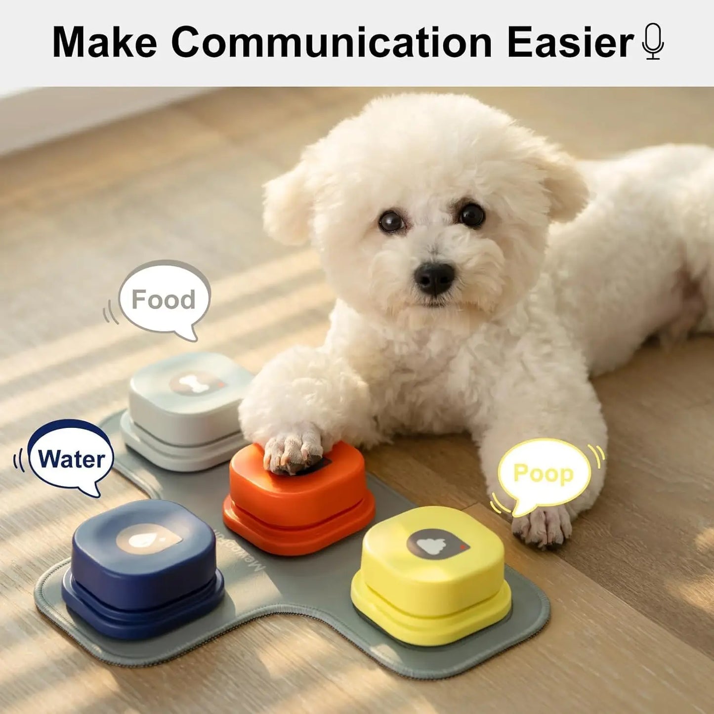 Mewoofun Dog Buttons with Rubber Mat Recordable Talking Buttons - The Paw Tech