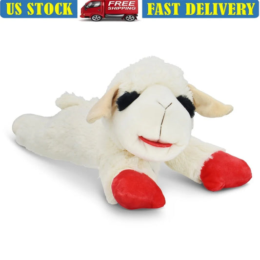 Jumbo Lamb Chop Plush Dog Toy with Squeaker 18 inches Super Soft Cuddly Dog Toy Toss Fetch Play Ideal All Dog Sizes