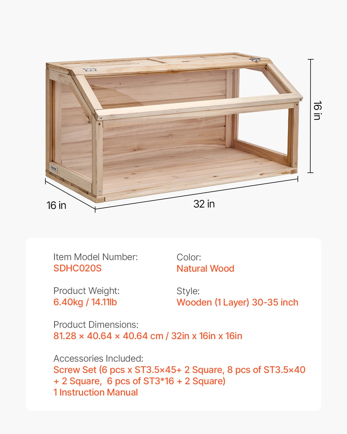 VEVOR Wooden Hamster Cage 270° Viewing Hamster Habitat Hamster Cages with Openable Top Ventilated Animal Cage for Gerbils Mice