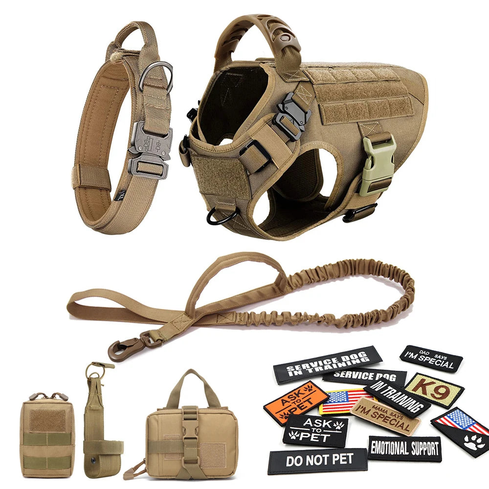 Military Large Dog Harness Set for Tactical Training Accessories - The Paw Tech