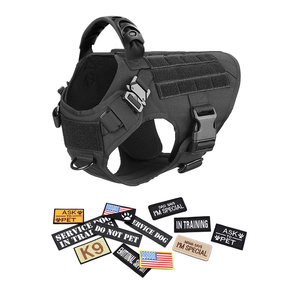 Military Large Dog Harness Set for Tactical Training Accessories - The Paw Tech