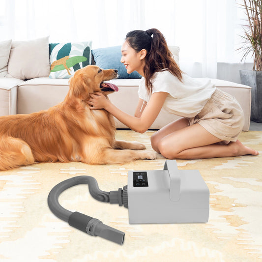 110V Puppy Blowing Grooming Dryer Pet Hair Drying Cats Dogs Fur Grooming Blow Dryer Adjustable LCD 2200W - The Paw Tech