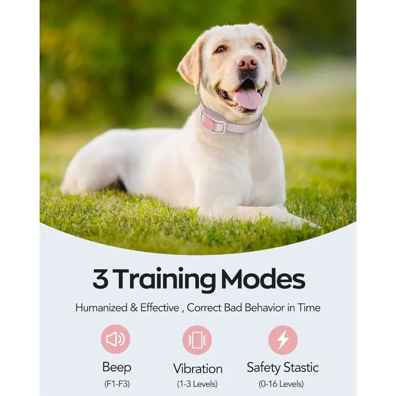 Dog Training Collar 4200FT Remote with 3 Training Modes Electric Collar LED Light IPX8 Waterproof Rechargeable for Small Medium Large Dogs - The Paw Tech
