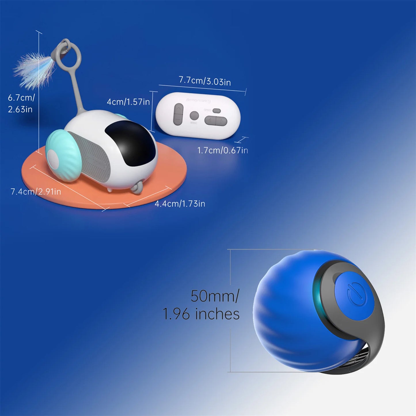 1pc Interactive Automatic Cat Mice Car Toy and Cat Ball - The Paw Tech
