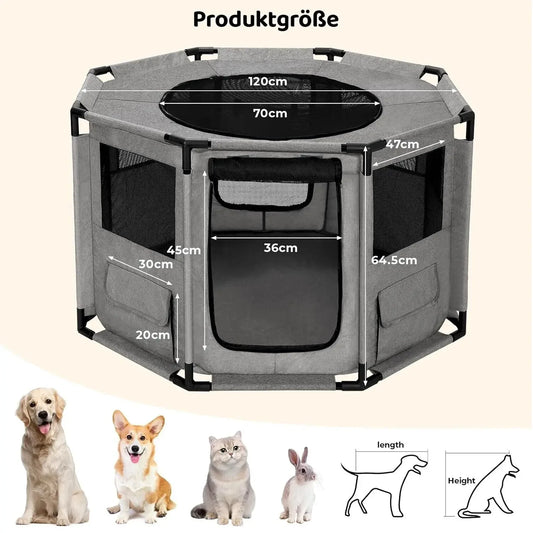Dog Playpen, Cat Dog Crate Portable Pet Exercise Cage Kennel House Puppy Playpen Animal Playpen Indoor/Outdoor, Water-Resistant - The Paw Tech