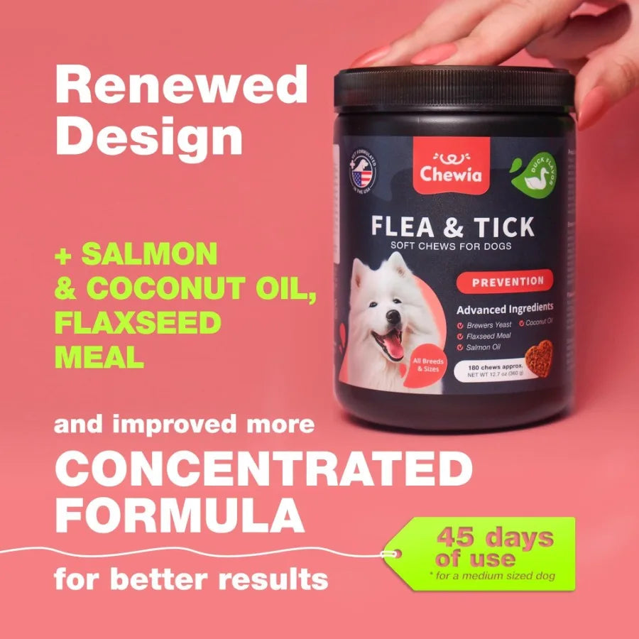 Dog Flea and Tick Treatment Chews FleaTick Prevention for Dogs Chewables Natural Dog Flea Tick Control Soft Treats Immune Suppo - The Paw Tech