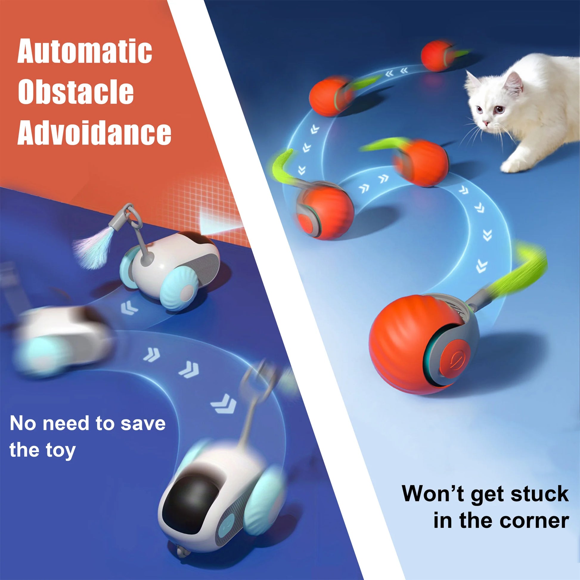 1pc Interactive Automatic Cat Mice Car Toy and Cat Ball - The Paw Tech