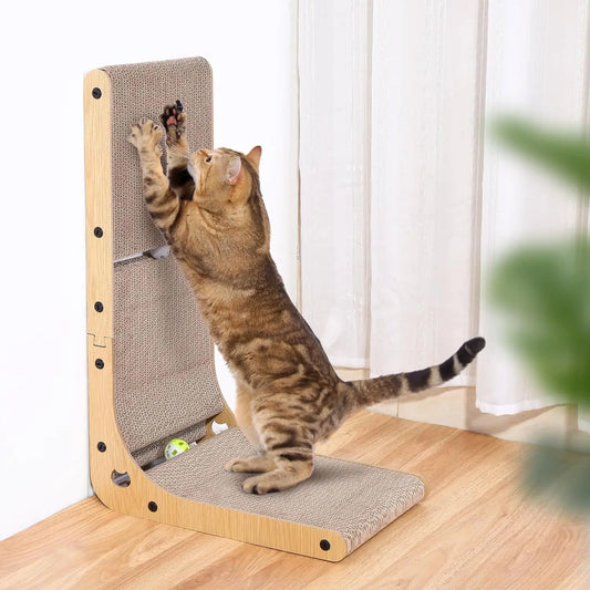 L Shape Cat Scratcher 23.6 Inch Cat Scratchers for Indoor Cats Furniture Protection Cardboard Cat Scratching Pad - The Paw Tech