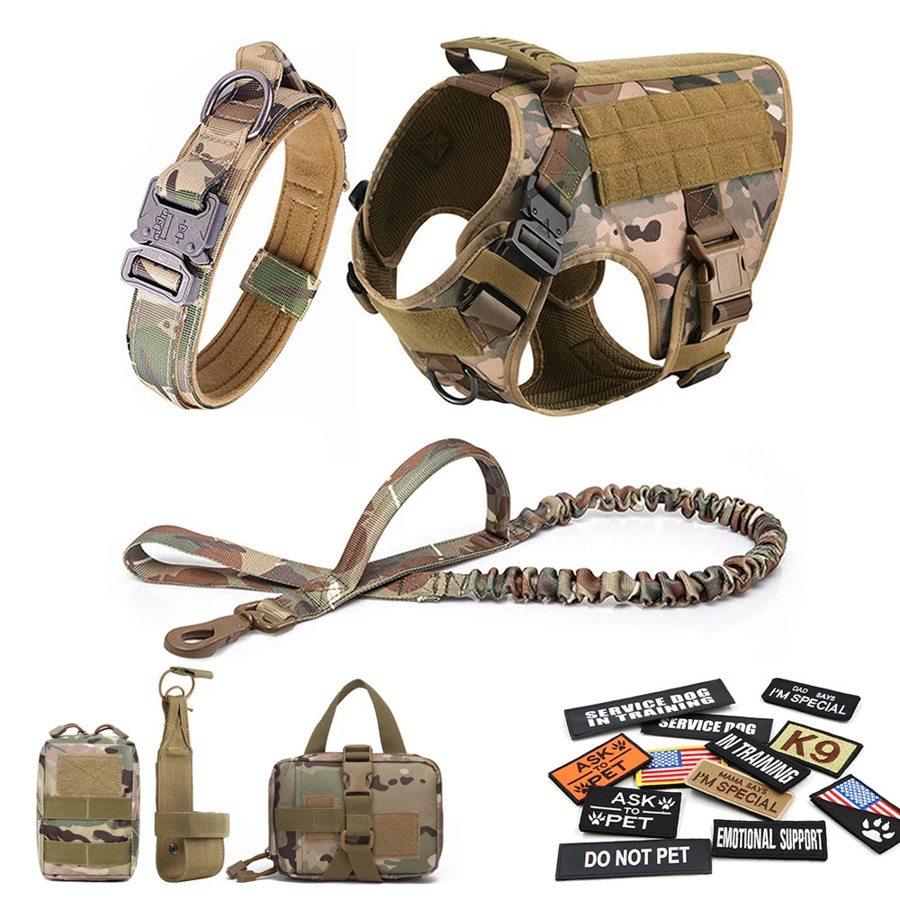 Military Large Dog Harness Set for Tactical Training Accessories - The Paw Tech