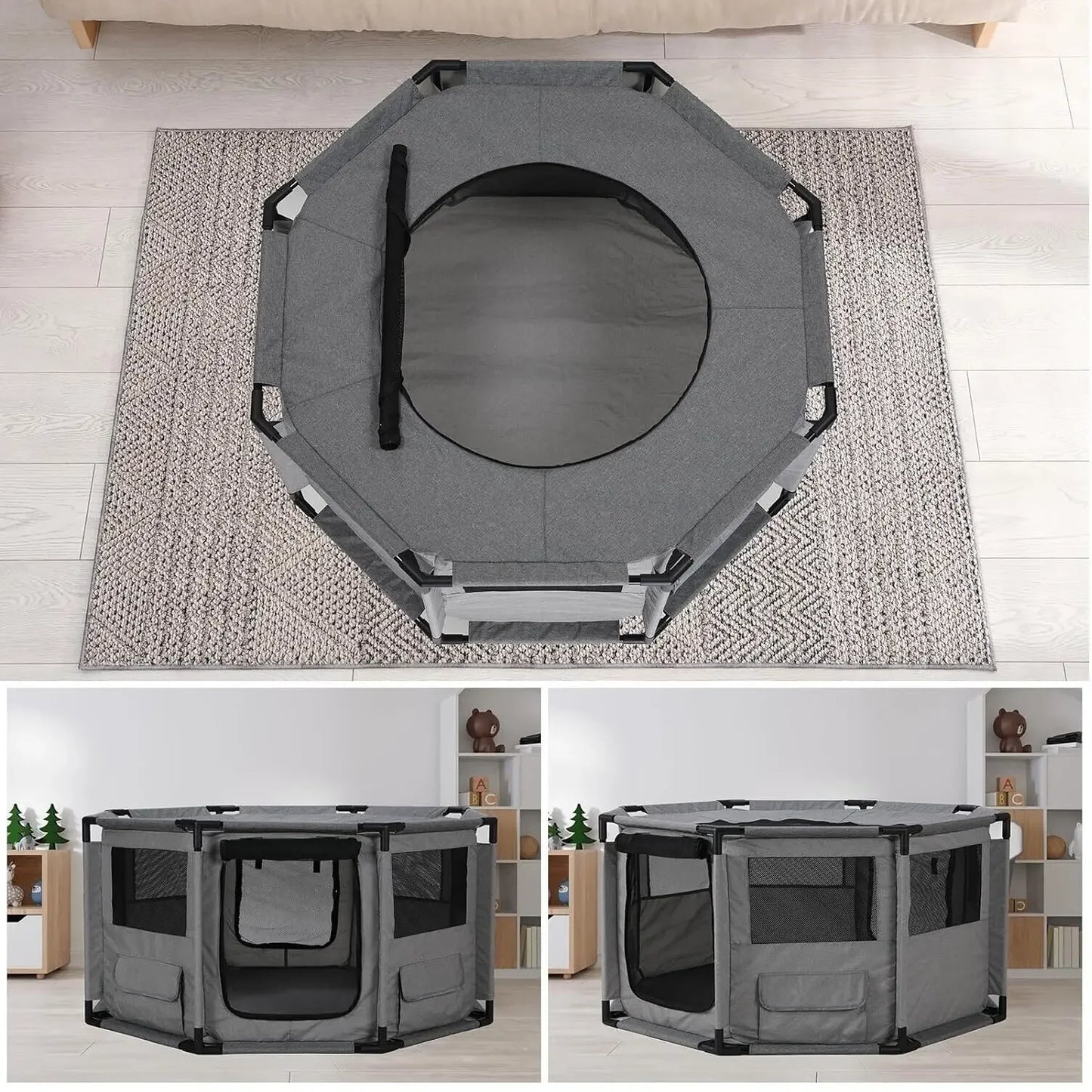 Dog Playpen, Cat Dog Crate Portable Pet Exercise Cage Kennel House Puppy Playpen Animal Playpen Indoor/Outdoor, Water-Resistant - The Paw Tech