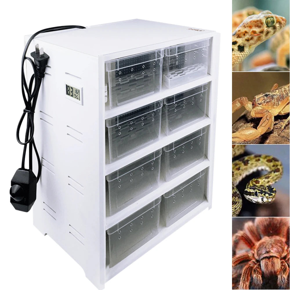 Loyalheartdy 8 Grid Reptile Enclosure Cage Gecko Lizard Pet Snake Terrarium Fish Tank Breeding Box with Heating Pad - The Paw Tech