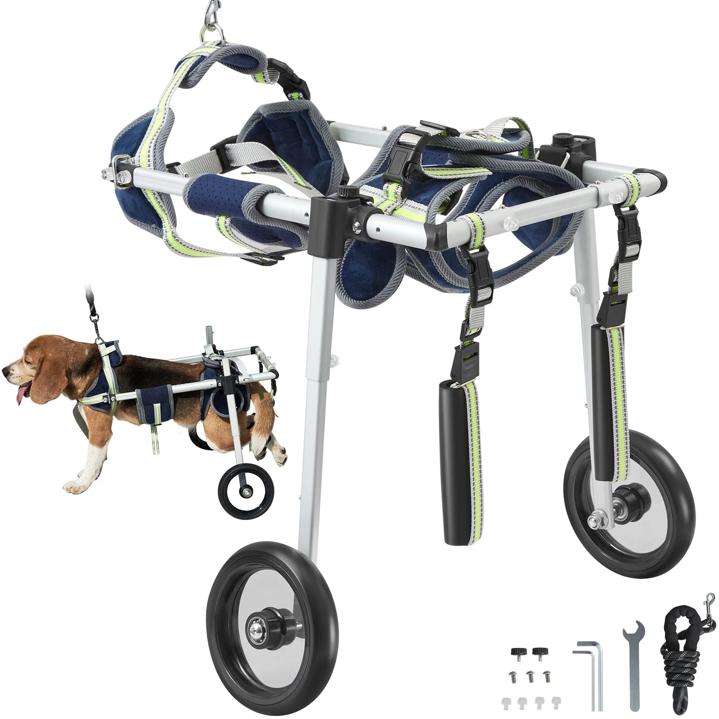 VEVOR 2 Wheels Dog Wheelchair for Back Legs Pet Cart for Injured Disabled Paralysis Hind Limb Weak Pets