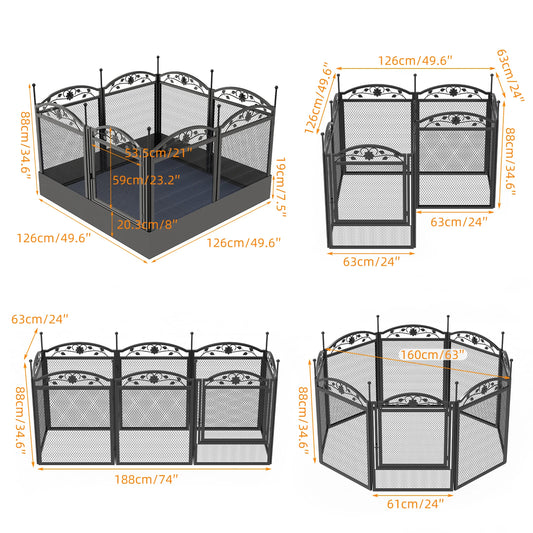 8 Panels DIY Heavy Duty Dog Playpen Pen Outdoor Indoor Dog Puppy Metal Fence with Waterproof Fertility Pad for Whelping,Training - The Paw Tech