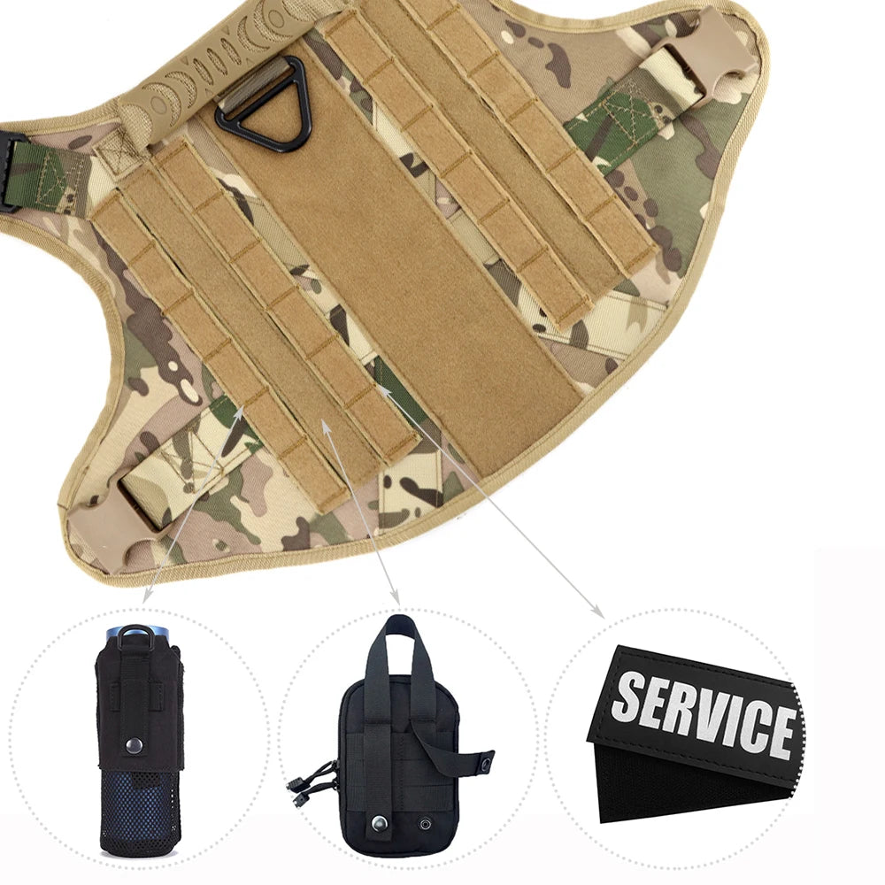 Military Large Dog Harness Set for Tactical Training Accessories - The Paw Tech