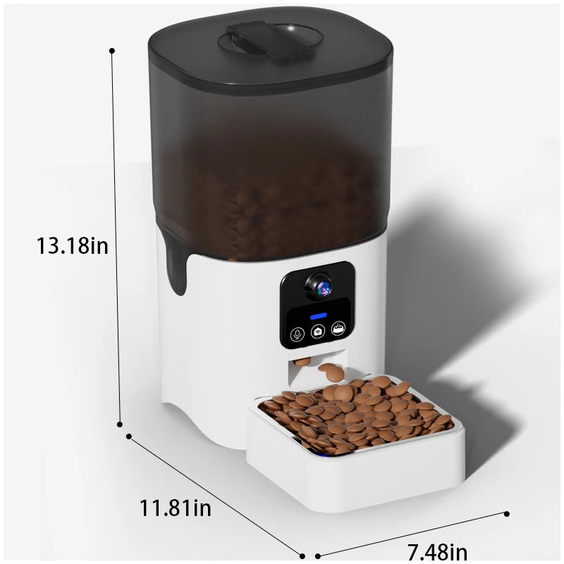 PAPIFEED Automatic Cat Feeder WiFi Intelligent Timed 6L Pet Food Dispenser for Cats and Dogs
