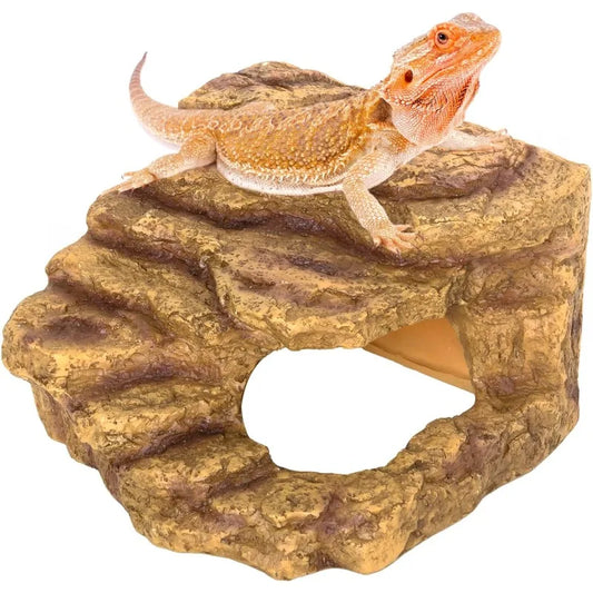 Reptile Hideout Cave Reptile Habitat Tank Decor Terrarium Accessories for Bearded Dragon Leopard Gecko Lizards Turtle