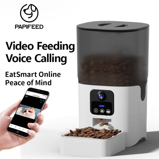 PAPIFEED Automatic Cat Feeder WiFi Intelligent Timed 6L Pet Food Dispenser for Cats and Dogs