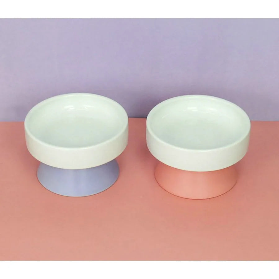 Cat Ceramic Raised Food Bowls Elevated Pet Dish Feeder Protect Pet's Spine for Dog Kitty Puppy Pets Bowl Tower Shaped Ceramic P - The Paw Tech