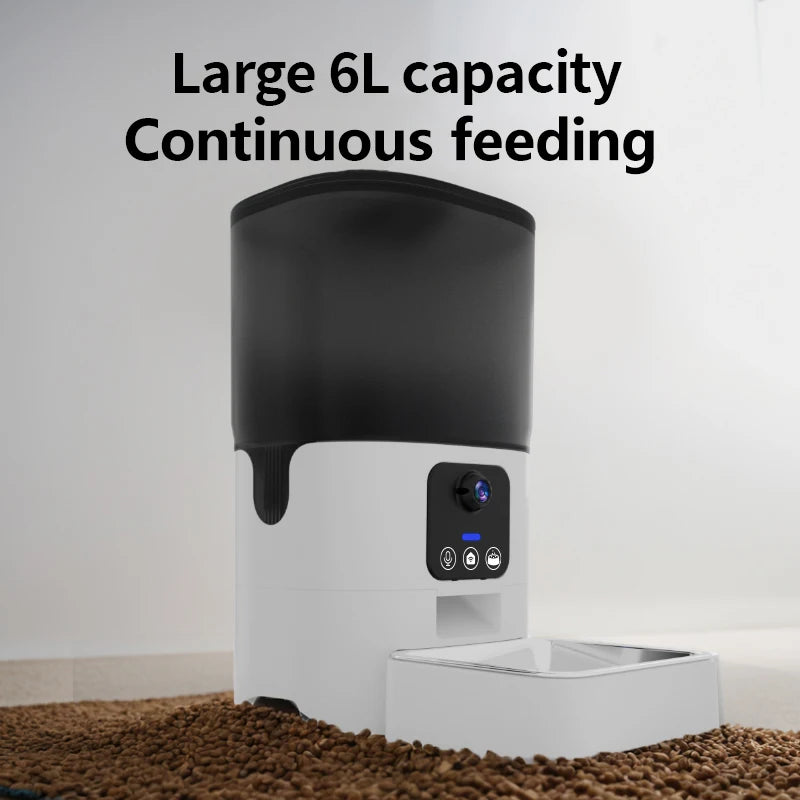 PAPIFEED Automatic Cat Feeder WiFi Intelligent Timed 6L Pet Food Dispenser for Cats and Dogs