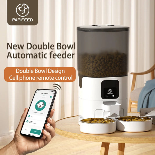 PAPIFEED Smart Automatic Cat and Dog Food Dispenser 7L Large Capacity WiFi Connected Timer Dosing