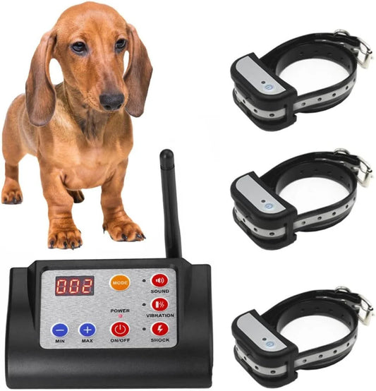 Wireless Dog Fence Electric Pet Containment System Shock Collars For 3 Dogs - The Paw Tech