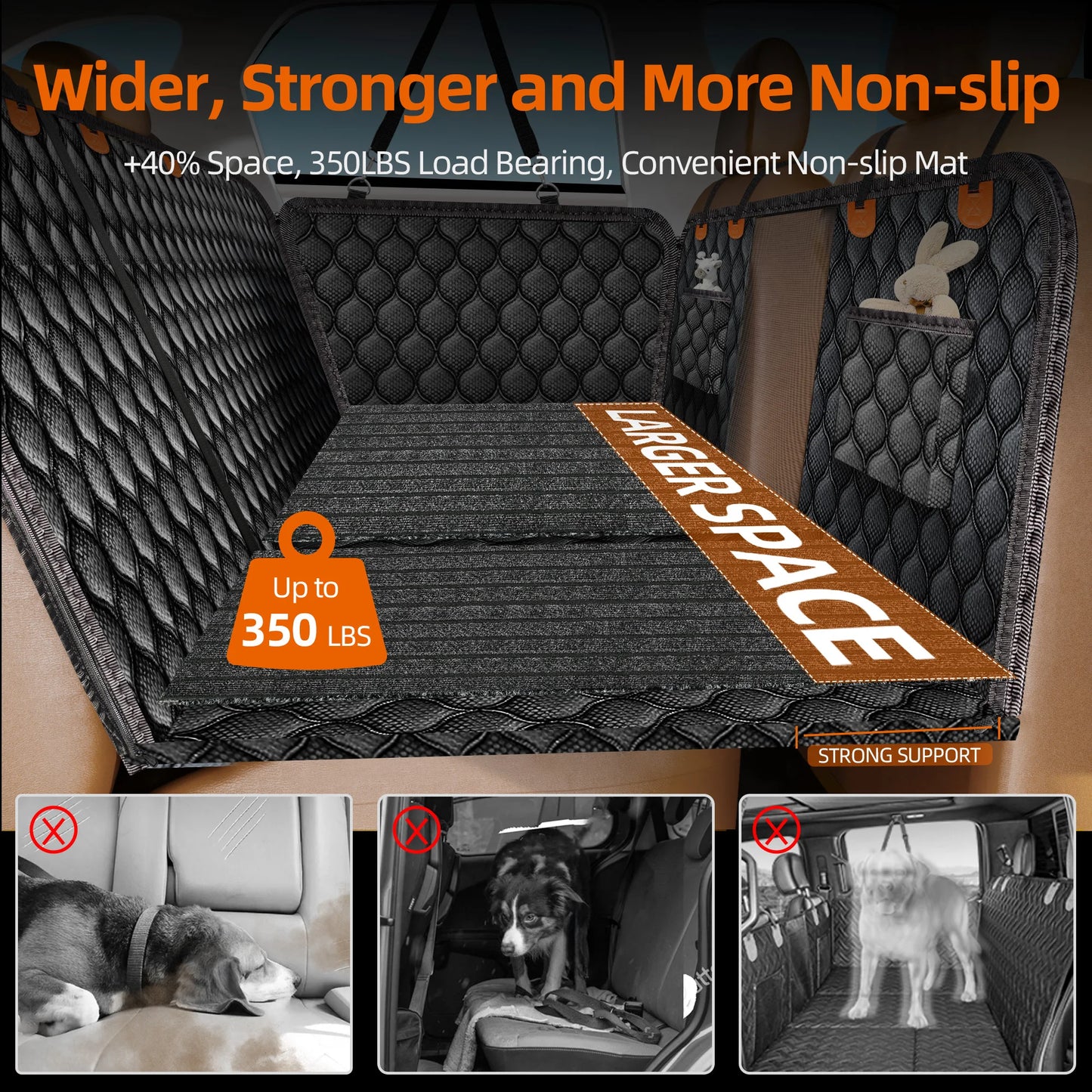 Back Seat Extender for Dogs with Non-Slip Mat Cover - The Paw Tech