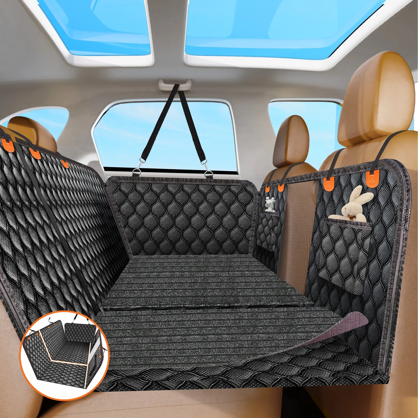 Back Seat Extender for Dogs with Non-Slip Mat Cover - The Paw Tech