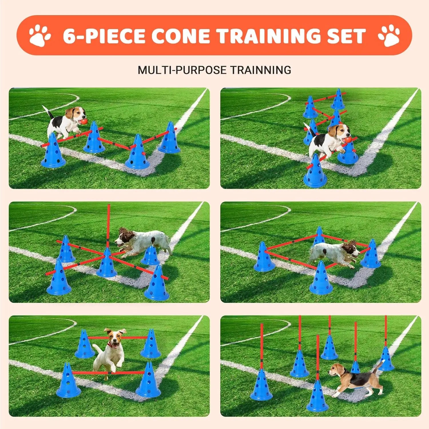Dog Agility Hurdle Cone Set Dog Agility Course Backyard Set - The Paw Tech