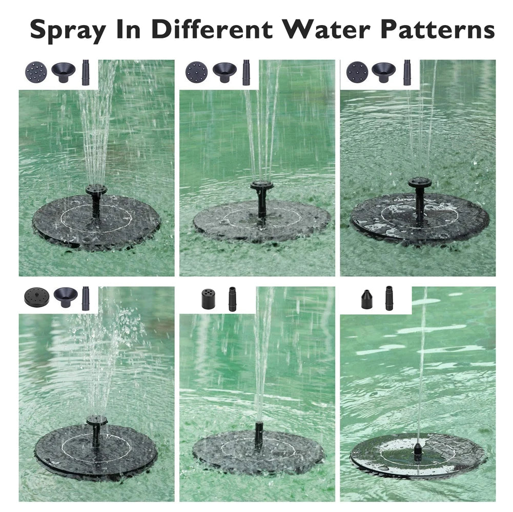 13/16/18cm Solar Fountain Pump Floating Solar Panel Bird Baths Water Fountain with 8 Nozzles For Outdoor Garden Pool Pond Decor - The Paw Tech