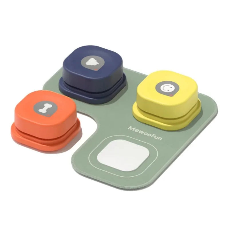 Mewoofun Dog Buttons with Rubber Mat Recordable Talking Buttons - The Paw Tech