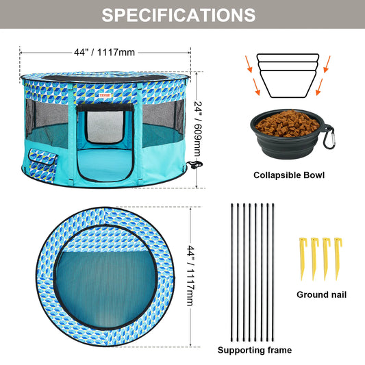 VEVOR Portable Foldable Pet Playpen Tent Crate Kennel Waterproof Puppy Shelter for Dog Cat Cages Indoor Outdoor Travel Camping