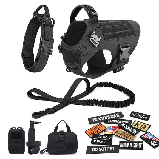 Military Large Dog Harness Set for Tactical Training Accessories - The Paw Tech