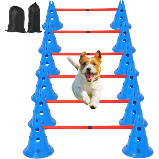 Dog Agility Hurdle Cone Set Dog Agility Course Backyard Set - The Paw Tech
